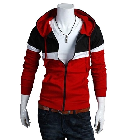 Eproducts Red & Black Zipper Stylish Hoodie Price In Pakistan